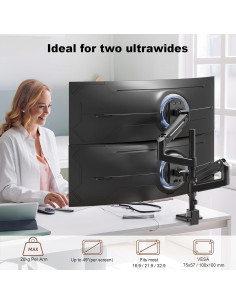 Soporte Doble para Monitor PUTORSEN 17-49" Ajustable Negro 2