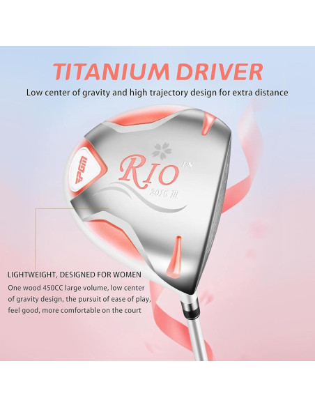 Conjunto de Palos de Golf PGM para Mujeres 4 Piezas Grafito