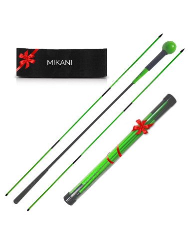 Entrenador de Golf Mikani GSTB-S2 con Palos y Banda, Verde