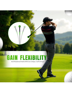 Entrenador de Golf Mikani GSTB-S2 con Palos y Banda, Verde 2