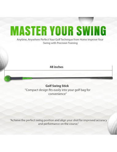 Entrenador de Golf Mikani GSTB-S2 con Palos y Banda, Verde