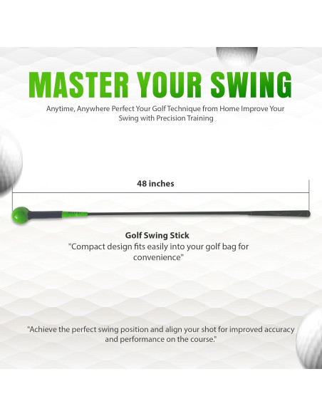 Entrenador de Golf Mikani GSTB-S2 con Palos y Banda, Verde