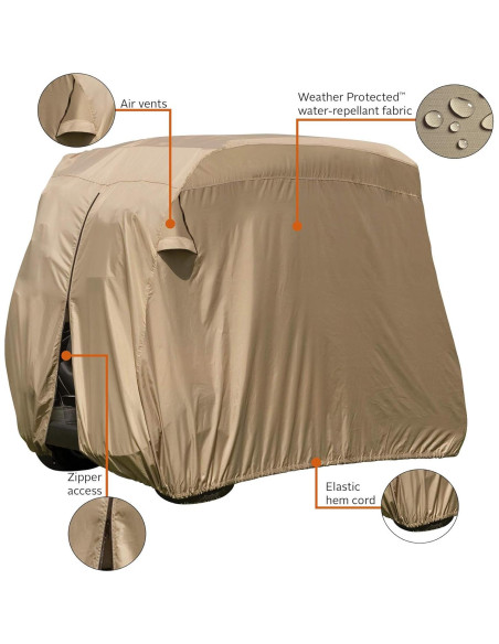 Cubierta para Carro de Golf Classic Accessories Beige 2-Persona
