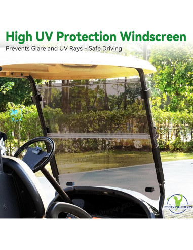 Parabrisas Tinteado Panglong para Carro de Golf 2004-Up 95.49x86.25cm