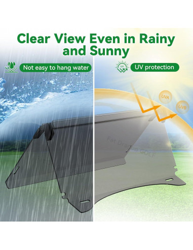 Parabrisas Tinteado Panglong para Carro de Golf 2004-Up 95.49x86.25cm