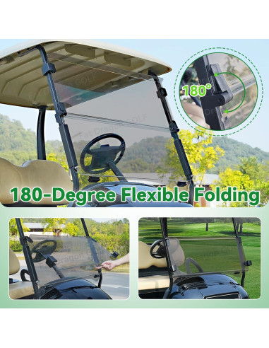Parabrisas Tinteado Panglong para Carro de Golf 2004-Up 95.49x86.25cm