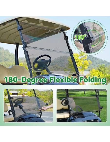 Parabrisas Tinteado Panglong para Carro de Golf 2004-Up 95.49x86.25cm