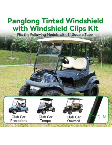 Parabrisas Tinteado Panglong para Carro de Golf 2004-Up 95.49x86.25cm