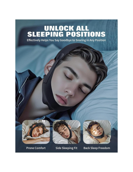 Correa para Barbilla Anti Ronquidos NNSRR CPAP Ajustable