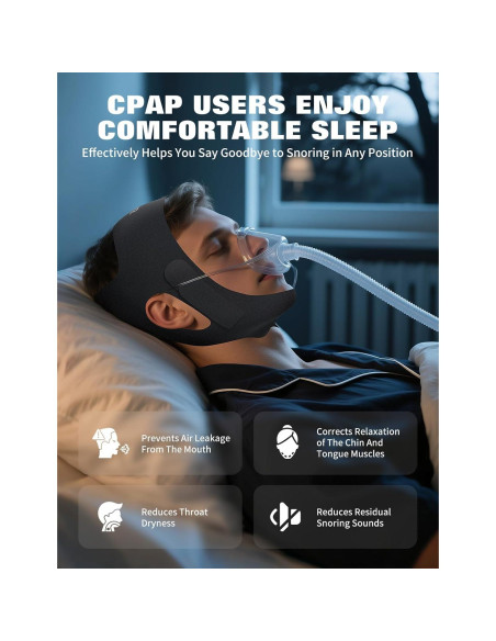Correa para Barbilla Anti Ronquidos NNSRR CPAP Ajustable