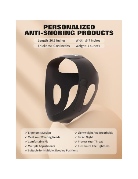 Correa para Barbilla Anti Ronquidos NNSRR CPAP Ajustable