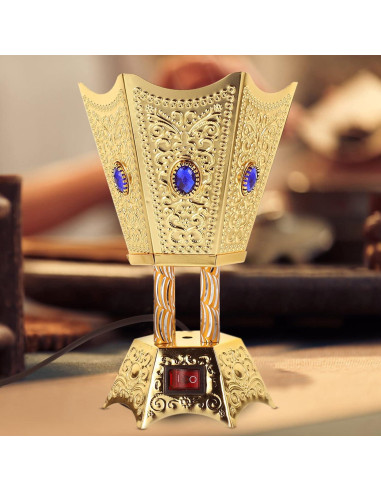 Quemador de Incienso Eléctrico Beavorty Dorado 16.99x11.48cm