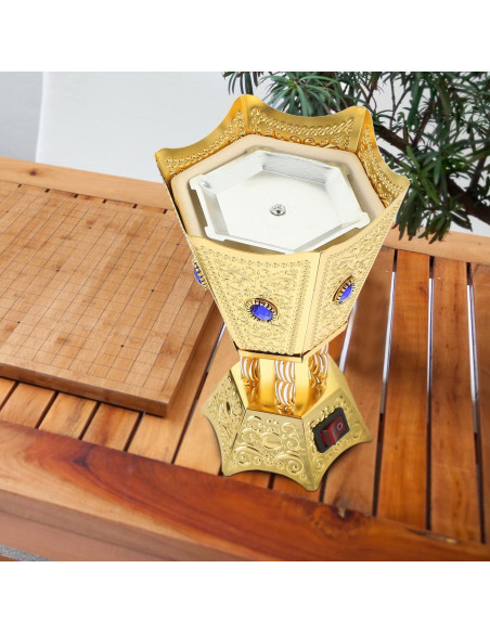 Quemador de Incienso Eléctrico Beavorty Dorado 16.99x11.48cm