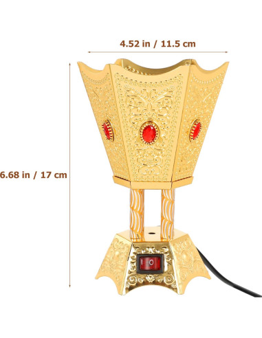 Quemador de Incienso Eléctrico Beavorty Dorado 16.99x11.48cm