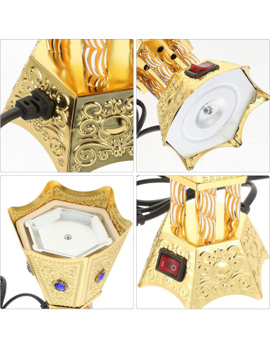 Quemador de Incienso Eléctrico Beavorty Dorado 16.99x11.48cm