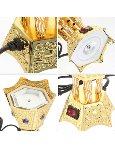 Quemador de Incienso Eléctrico Beavorty Dorado 16.99x11.48cm