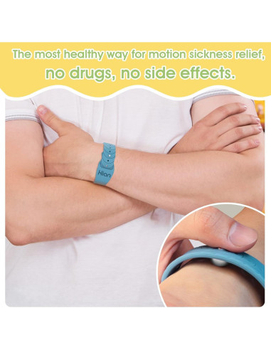 Pulseras Antináuseas Hion - 1 Par Negro, Acupresión