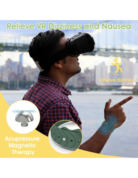 Pulseras Antináuseas Hion - 1 Par Negro, Acupresión