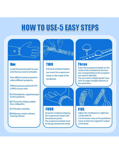 Pulseras Antináuseas Hion - 1 Par Negro, Acupresión