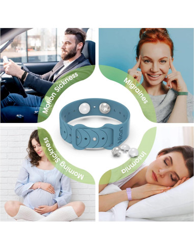 Pulseras Antináuseas Hion - 1 Par Negro, Acupresión