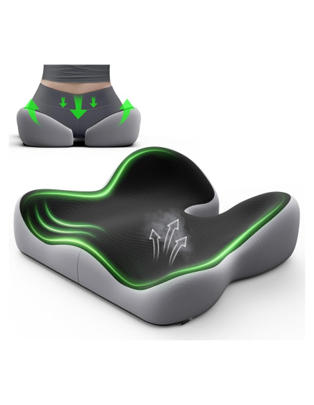 Cojín de Asiento Ergonomico Benazcap 46x43cm Alivio Ciático