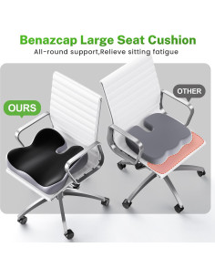 Cojín de Asiento Ergonomico Benazcap 46x43cm Alivio Ciático 2