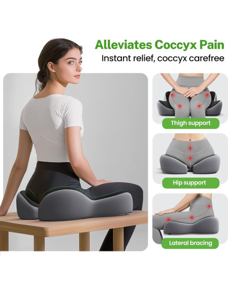 Cojín de Asiento Ergonomico Benazcap 46x43cm Alivio Ciático