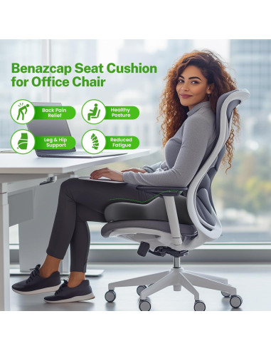Cojín de Asiento Ergonomico Benazcap 46x43cm Alivio Ciático
