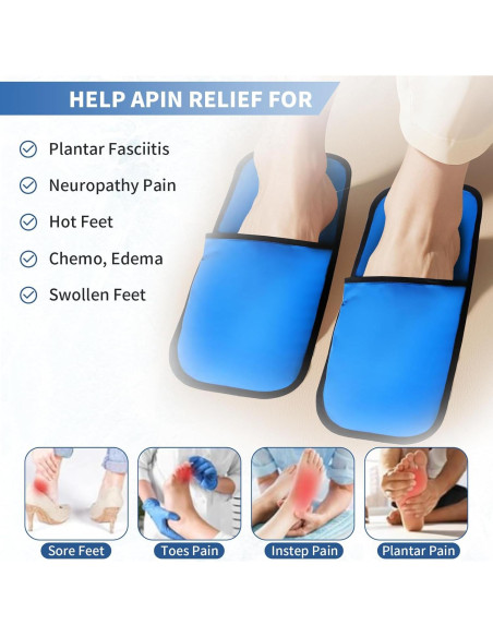 Pantuflas Enfriadoras HI FINE CARE para Pies Cansados - Azul Grande