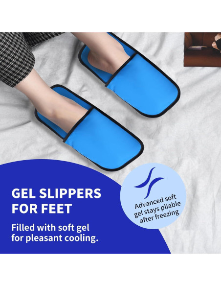 Pantuflas Enfriadoras HI FINE CARE para Pies Cansados - Azul Grande