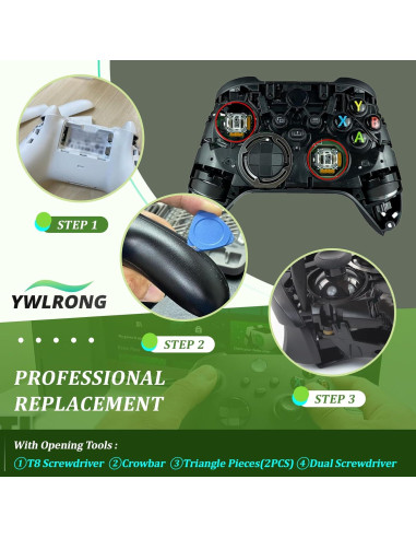 Reemplazo Joystick Xbox One S/X YWLRONG 4 Piezas Naranja