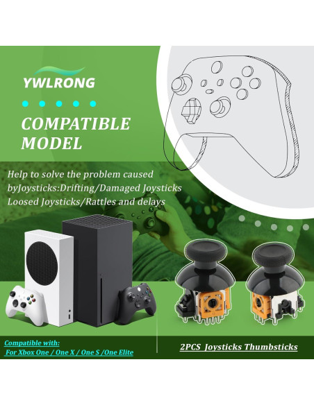 Reemplazo Joystick Xbox One S/X YWLRONG 4 Piezas Naranja