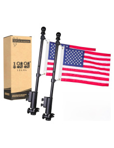 Soporte de Bandera para Carro de Golf 10L0L - Paquete de 2 con Banderas