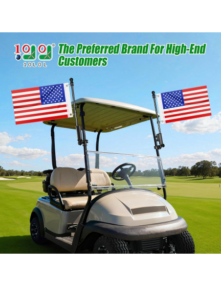 Soporte de Bandera para Carro de Golf 10L0L - Paquete de 2 con Banderas
