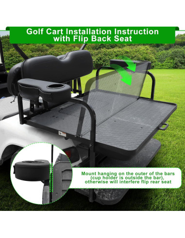 Reposabrazos Trasero iLSKW para Carro de Golf con Soporte para Vaso