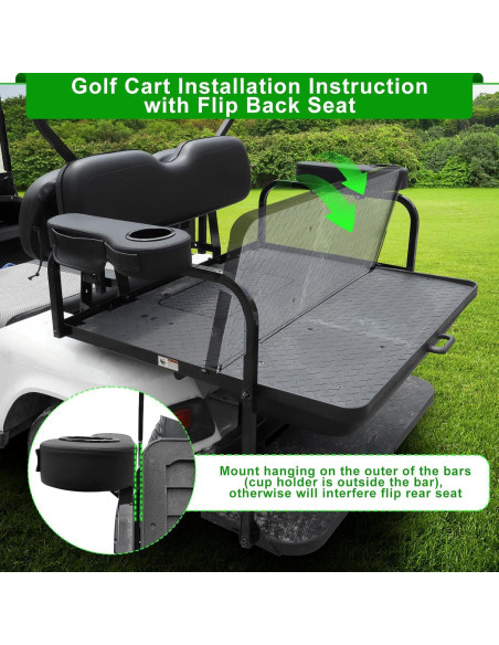 Reposabrazos Trasero iLSKW para Carro de Golf con Soporte para Vaso