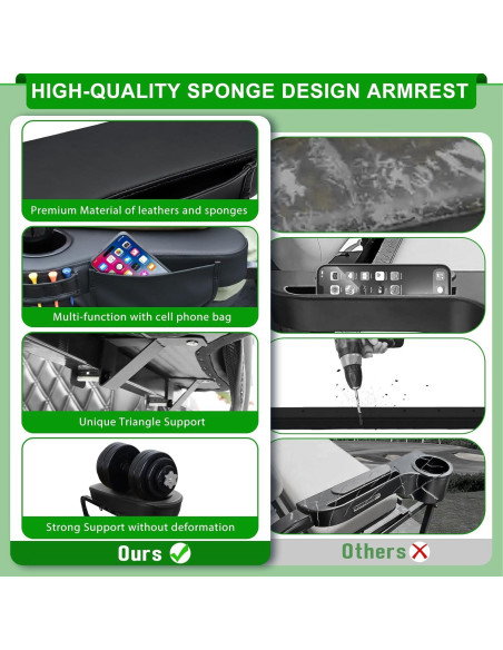 Reposabrazos Trasero iLSKW para Carro de Golf con Soporte para Vaso