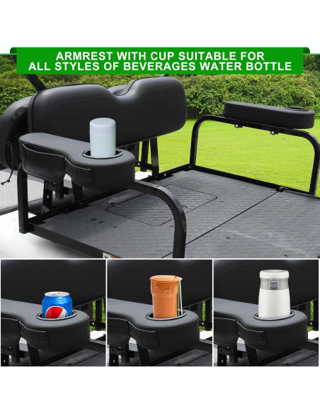 Reposabrazos Trasero iLSKW para Carro de Golf con Soporte para Vaso