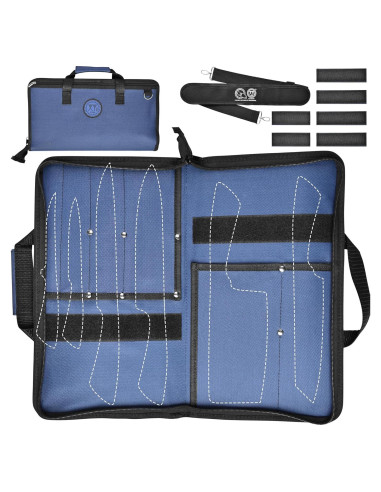 Bolsa de cuchillos XYJ para chefs, lona resistente 6 bolsillos