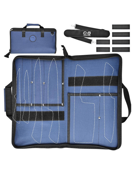 Bolsa de cuchillos XYJ para chefs, lona resistente 6 bolsillos