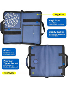 Bolsa de cuchillos XYJ para chefs, lona resistente 6 bolsillos 2