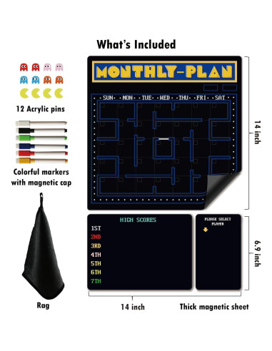 Planificador Magnético Jooday para Refrigerador - Juego Retro