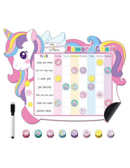 Tabla de Recompensas Unicornio Pickmesh 33x42 cm con 72 Pegatinas