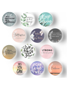 12 Imanes de Refrigerador de Vidrio Poitvd 3 cm Decorativos