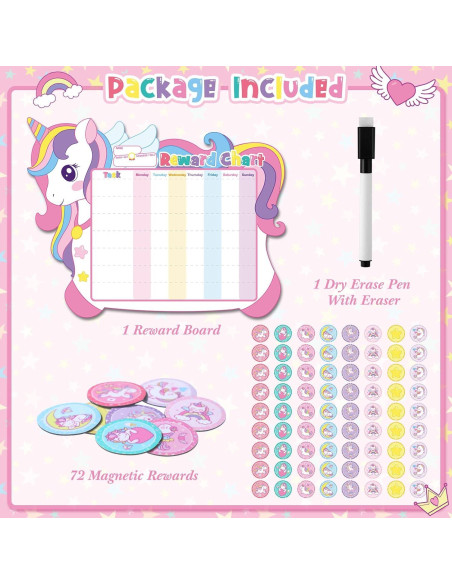 Tabla de Recompensas Unicornio Pickmesh 33x42 cm con 72 Pegatinas