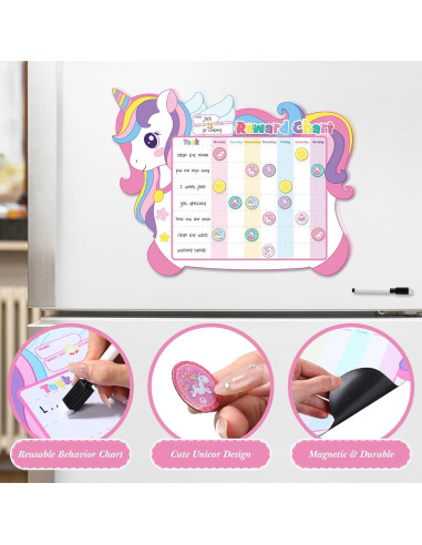 Tabla de Recompensas Unicornio Pickmesh 33x42 cm con 72 Pegatinas