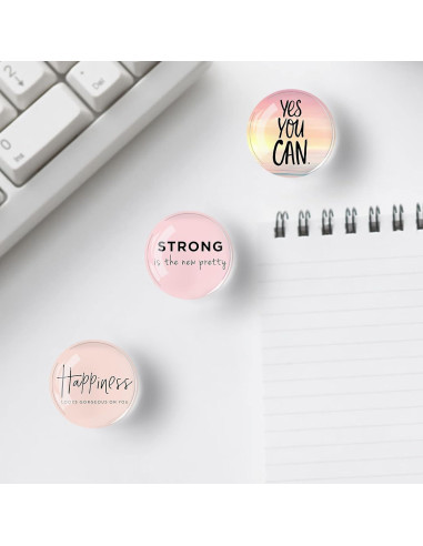 12 Imanes de Refrigerador de Vidrio Poitvd 3 cm Decorativos