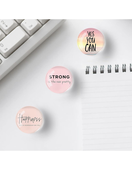 12 Imanes de Refrigerador de Vidrio Poitvd 3 cm Decorativos