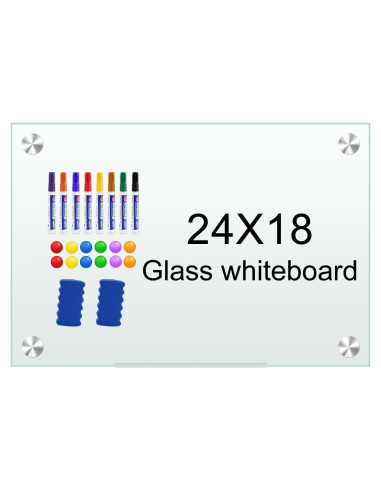 Pizarra Blanca Magnética H-Qprobd 61x46 cm Vidrio Templado