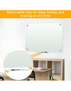 Pizarra Blanca Magnética H-Qprobd 61x46 cm Vidrio Templado 2